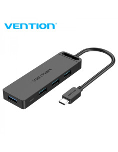 Vention HUB 5 en 1 USB-C a 4xUSB 3.0 con Alimentacion - 1m - Color Negro