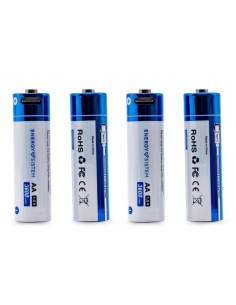 Energy Sistem Charge Pro C Pack de 4 Pilas Recargables USB-C - 3405mWh - 2270mAh - AA  - 2.5V - Carga Por USB-C