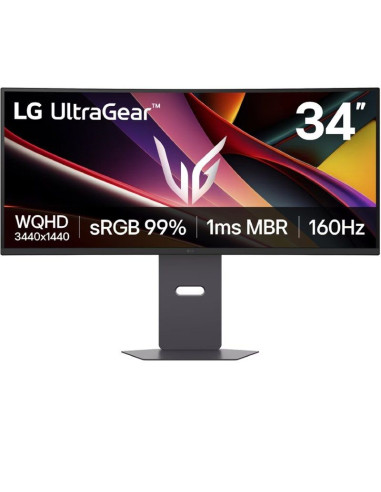 Monitor Gaming Ultraparonámico Curvo LG UltraGear 34G600A-B 34"/ WQHD/ Multimedia/ 5ms/ 160Hz/ VA/ Regulable en Altura/ Negro