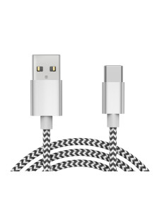 Cable usb-c a usb-a q-connect nailon longitud 1m blanco