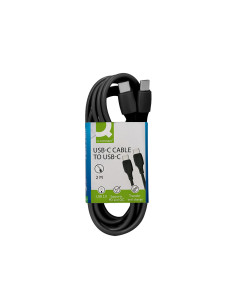Cable usb-c a usb-c q-connect pvc longitud 2m negro 2