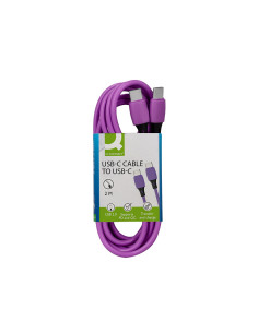 Cable usb-c a usb-c q-connect pvc longitud 2m morado 2