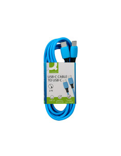 Cable usb-c a usb-c q-connect pvc longitud 2m azul 2