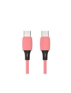 Cable usb-c a usb-c q-connect pvc longitud 2m rosa