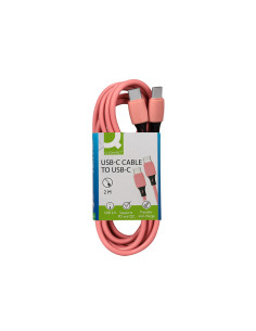Cable usb-c a usb-c q-connect pvc longitud 2m rosa 2