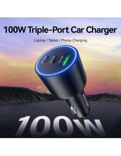 Cargador de Coche Vention FFQB0/ 2xUSB-Tipo C/ 1xUSB/ 100W 2
