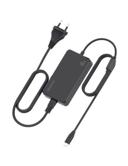 Cargador Sobremesa GaN Aisens ASCH-1PD100D070-BK/ 1xUSB Tipo-C/ 100W