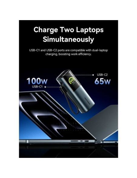 Powerbank 20000mAh Vention FKFH0/ 165W/ Gris