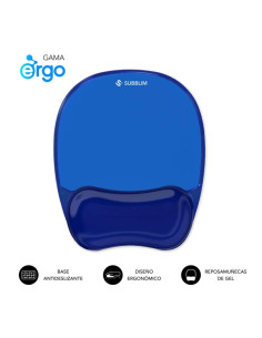 Subblim Ergo Crystal Flex Alfombrilla Ergonomica para Raton - Gel Refrigerante Autoajustable - Diseño Ondulado Ergonomico - Base