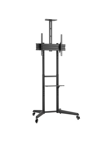 Ewent Soporte de Suelo para TV hasta 70" - Bandeja Auxiliar - Altura Ajustable - Gestion de Cables - VESA Maximo 600x400 - Peso