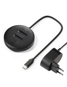 Ewent Clonador Doble Bahia - NVMe M2 - USB-C 3.2 Gen2 - Indicador LED - Color Negro
