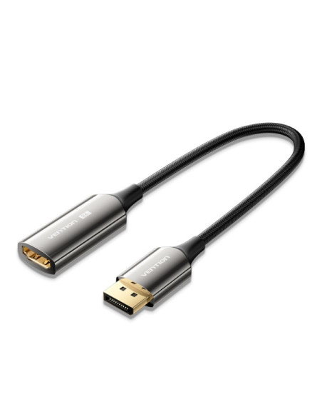 Vention Adaptador Displayport 1.4 8K Macho a HDMI 2.1 8K Hembra - 0.25m - Trenzado - Color Negro