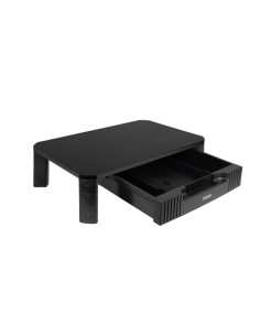 Tooq Soporte Elevador para Monitor o Portatil - Cajon de Gran Capacidad - Almohadillas Antideslizantes - Regulacion de Altura -