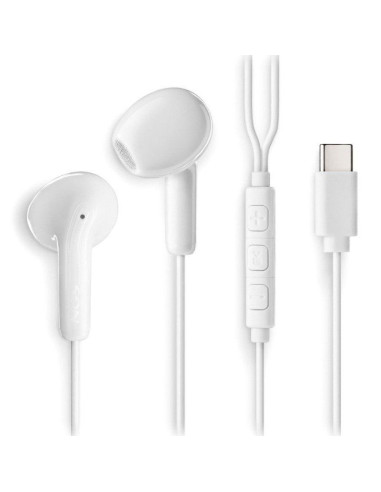 Auriculares Intrauditivos NGS Cross Glide/ con Micrófono/ USB Tipo-C/ Blancos