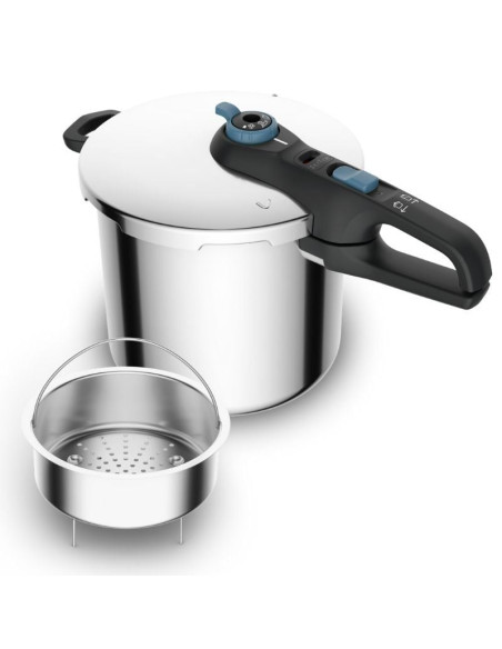 Olla a Presión Tefal Secure Trendy P2584401/  25cm/ 8L/ Acero Inoxidable/ Apta para Inducción
