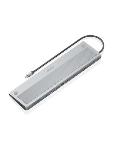 Aisens USB-C Dock 12 en 1 - USB-C a 2xHDMI - 1xDisplayPort - 1xRJ45 - 3xUSB-A USB3.0 - 1xUSB-C - 1xUSB-C PD - 1xSD - 1xMicro SD