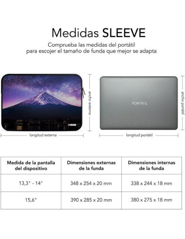 Funda Subblim Trendy Sleeve Neo Mountain para Portátiles hasta 14"