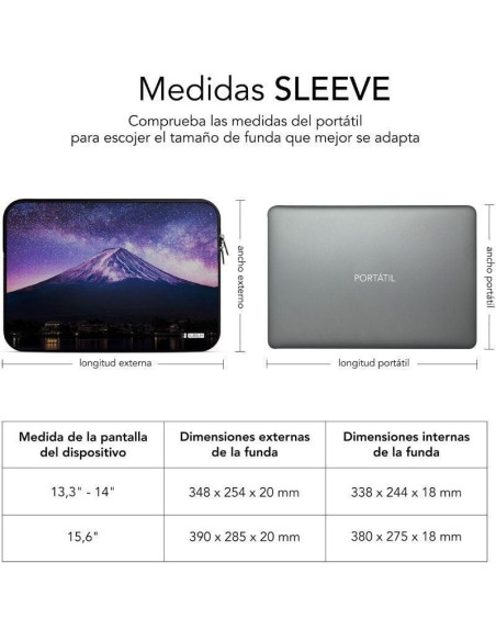 Funda Subblim Trendy Sleeve Neo Mountain para Portátiles hasta 14"