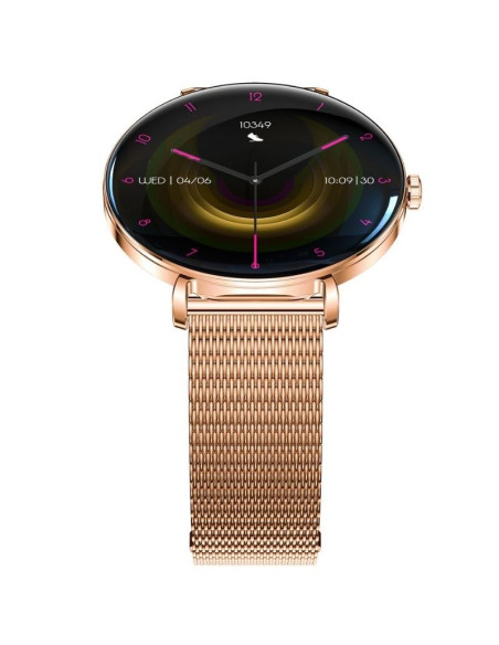 Forever Smartwatch Lucca SB-370/ Notificaciones/ Frecuencia Cardiaca/ Oro Rosa/ Incluye Correa Leopardo
