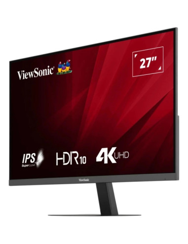 ViewSonic VA2708-4K-HD Monitor LED 27" IPS UHD 4K HDR - Respuesta 4ms - 16:9 - Ajustable de Inclinacion - HDMI, DisplayPort, Au