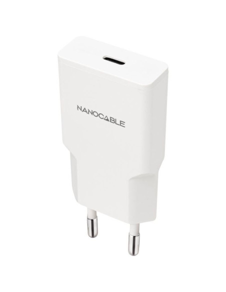 Cargador de Pared Nanocable 10.10.2027/ 1xUSB Tipo-C/ 30W/ Blanco