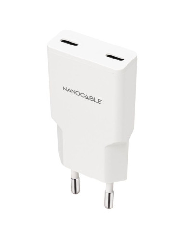 Cargador de Pared Nanocable 10.10.2029/ 2xUSB Tipo-C/ 30W/ Blanco