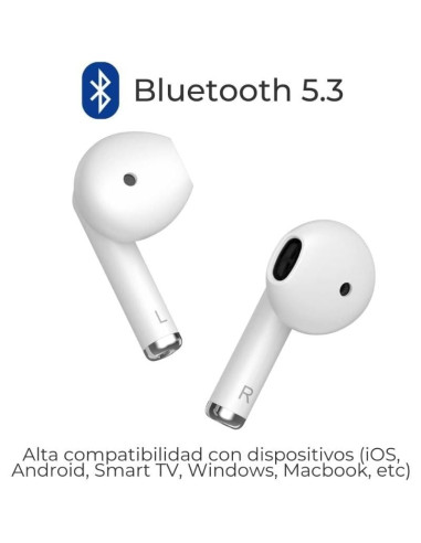 Auriculares Bluetooth ZTE Buds 2 con estuche de carga/ Autonomía 5h/ Blancos