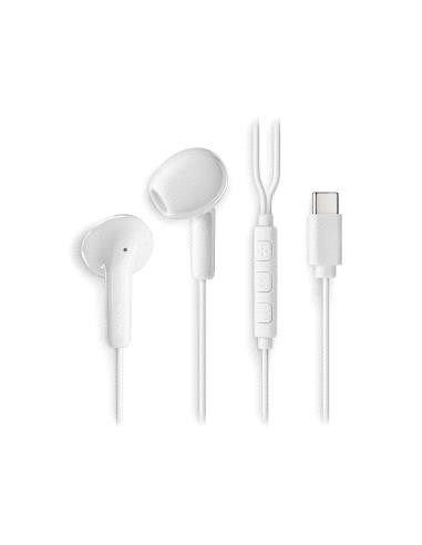 NGS CROSS GLIDE Auriculares Intraurales con Microfono - USB-C - Boton Multifuncion - Color Blanco