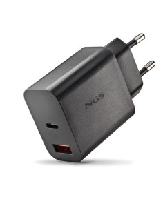 NGS ERA 30W Cargador de Pared Ultrarrapido GaN - 1 USB-C y 1 USB-A - Color Negro