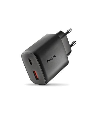 NGS ERA 45W Cargador de Pared Ultrarrapido GaN - 1 USB-C y 1 USB-A - Color Negro