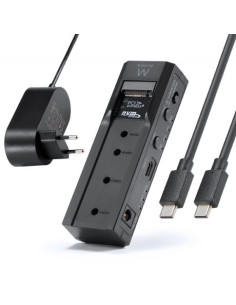 Ewent Clonador Doble Bahia - HDD/NVMe M2 - USB-C 3.2 Gen2 - Indicador LED - Conversor a SATA - Color Negro