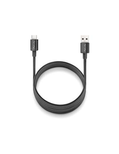 NGS ZYRO-AC Cable USB-C a USB-A - Cargar Rapida - 480 Mbps - 15W - 1 Metro - Color Negro