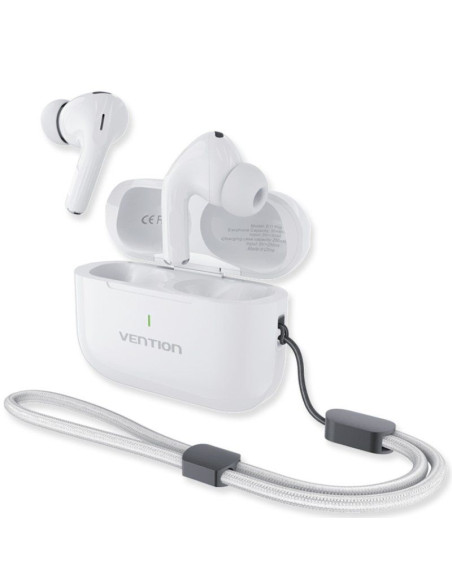 Auriculares Bluetooth Vention Echo Lite E11 Plus con estuche de carga/ Autonomía 30h/ Blancos