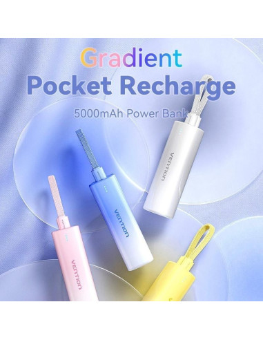 Powerbank 5000mAh Vention FHWJ0/ 20W/ Dorado