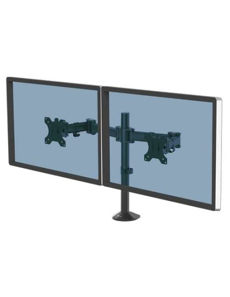 Fellowes Reflex Brazo para Monitor Doble - Hasta 27" y 8kg - Ajustable en Altura y Profundidad - Gestion de Cables Integrada -