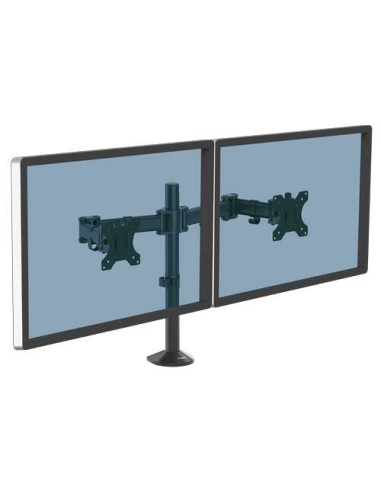 Fellowes Reflex Brazo para Monitor Doble - Hasta 27" y 8kg - Ajustable en Altura y Profundidad - Gestion de Cables Integrada -