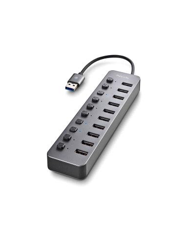 NGS IHUB10  Hub USB 3.0 - 10 Puertos USB 3.0 con Interruptores - Hasta 5Gbps