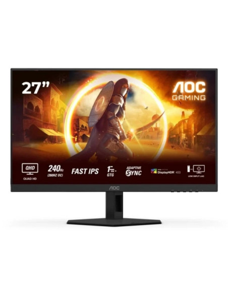 AOC Q27G4ZR Monitor 27" FastIPS QHD 240Hz/260Hz HDR400 - Respuesta 1ms - Ajustable en Altura, Inclinacion y Rotacion - HDMI, Di