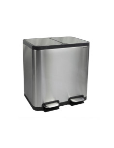 Papelera metalica maul cycle acero inoxidable con pedal 20+20 litros