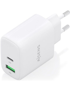 Cargador de Pared GaN Aisens A110-0971/ 1xUSB Tipo-C/ 1xUSB/ 45W/ Blanco 2