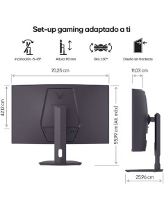 Monitor Gaming Curvo LG UltraGear 32G600A-B 31.5"/ QHD/ 1ms/ 180Hz/ VA/ Regulable en altura/ Negro 2