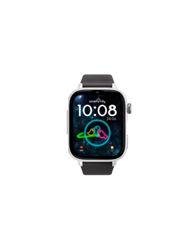 Savefamily Reloj Inteligente Infantil SaveWatch Plus 2 - Pantalla Amoled - Carcasa Blanca - Correa Silicona Negra