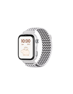 Savefamily Reloj Inteligente Smartwatch Infantil SaveWatch Plus 2 - Pantalla Amoled - Carcasa Blanca - Correa Tela ZigZag