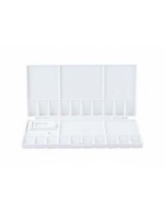 Paleta plastico liderpapel para pintura plegable con tapa y agujero para el pulgar 20x10x1,8 cm 2