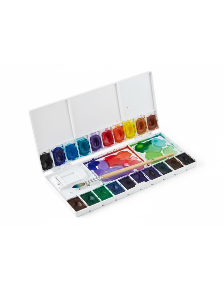 Paleta plastico liderpapel para pintura plegable con tapa y agujero para el pulgar 20x10x1,8 cm