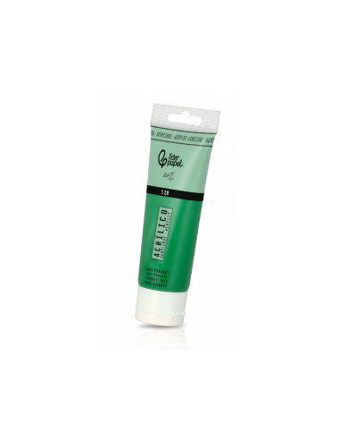 Pintura acrilica liderpapel tubo de plastico de 120 ml color verde permanente