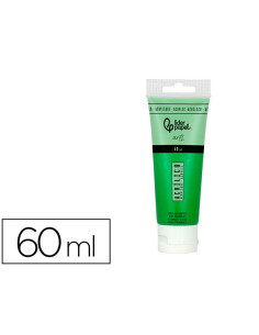 Pintura acrilica liderpapel tubo de plastico de 60 ml color verde permanente