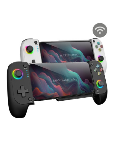 Mars Gaming MGPX Gamepad Bluetooth Multiplataforma - Multifuncional 2 en 1 - Soporta Smartphones hasta 6.8" - Vibracion Dual -
