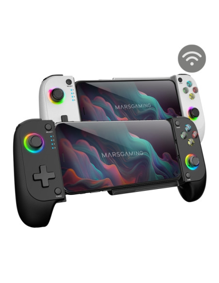 Mars Gaming MGPX Gamepad Bluetooth Multiplataforma - Multifuncional 2 en 1 - Soporta Smartphones hasta 6.8" - Vibracion Dual -