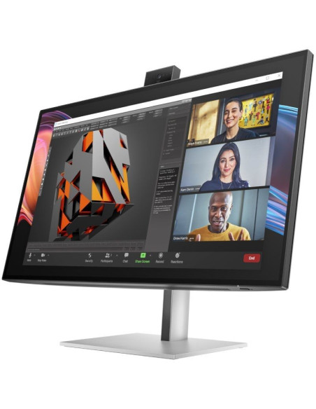 Monitor Profesional HP Pro serie 7 27"/ 4K/ Webcam/ Multimedia/ Regulable en Altura/ Plata
